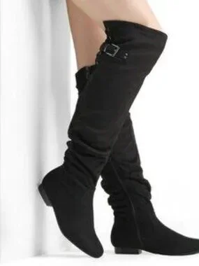Shoes | Dream Pairs Womens Black Lace Up Side Zip Over The Knee Thigh ...